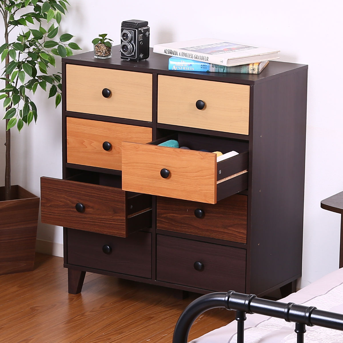 不二貿易（Fuji Boeki） チェスト 幅80cm 2列4段 北欧風 4カラー前板