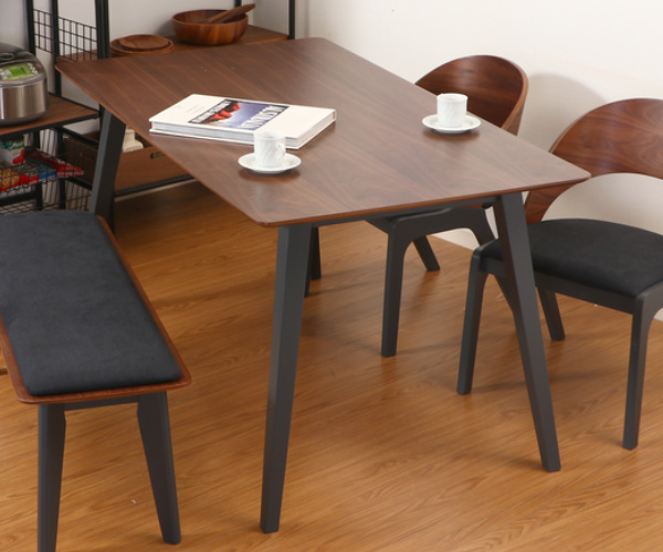 ダイニングテーブル 幅140cm 木製 天然木 ダイニング テーブル 黒脚