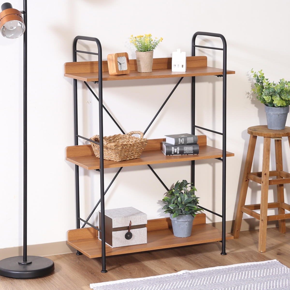 不二貿易（Fuji Boeki） オープンシェルフ 幅71cm 3段 ブルックリン調