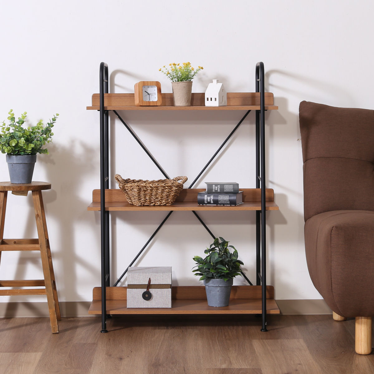 不二貿易（Fuji Boeki） オープンシェルフ 幅71cm 3段 ブルックリン調