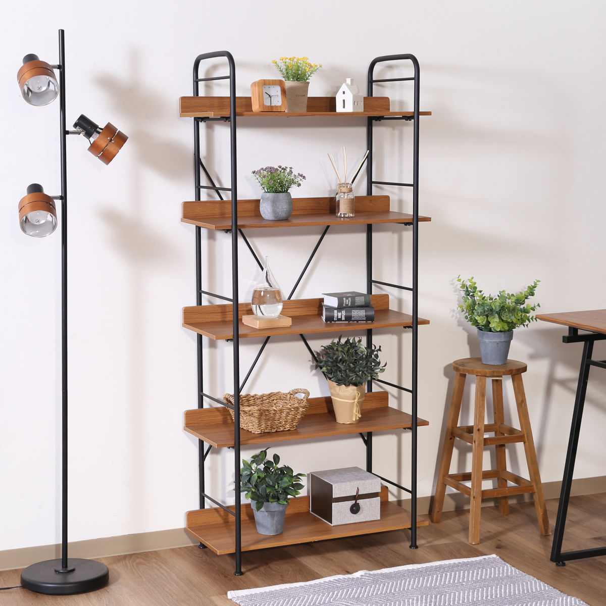 不二貿易（Fuji Boeki） オープンシェルフ 幅71cm 5段 ブルックリン調