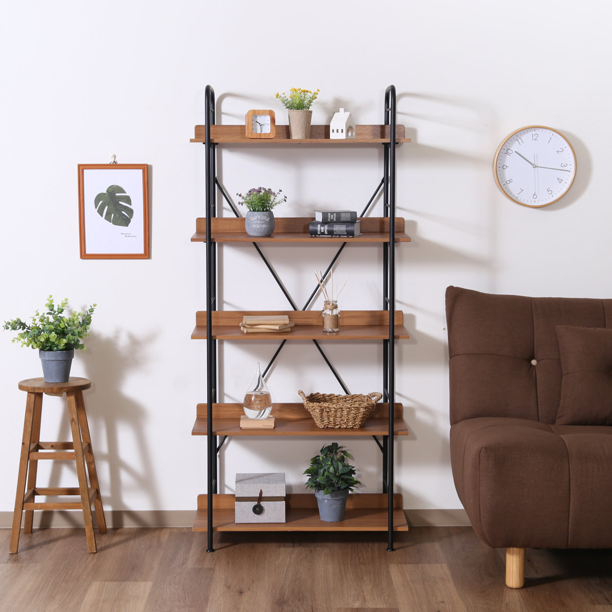 不二貿易（Fuji Boeki） オープンシェルフ 幅71cm 5段 ブルックリン調