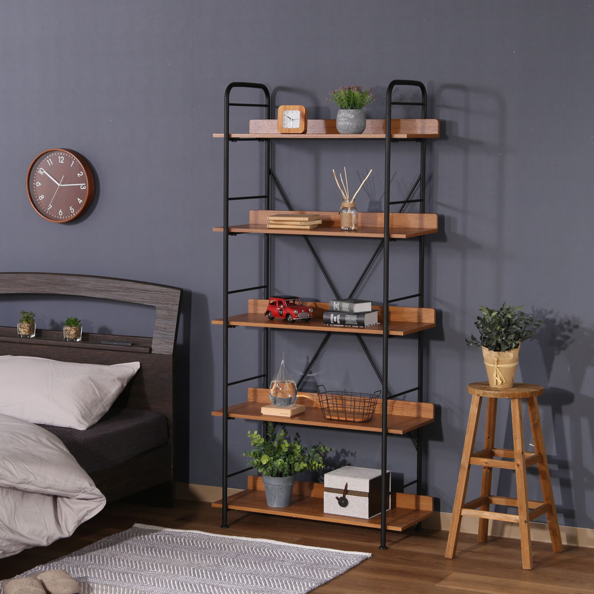 不二貿易（Fuji Boeki） オープンシェルフ 幅71cm 5段 ブルックリン調