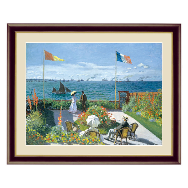 モネ ステンドグラス サン＝タドレスの海岸 1867 グラスマスターズ社 絵画 『サン・タドレスのテラス』 34×42cm クロード・モネ 1867
