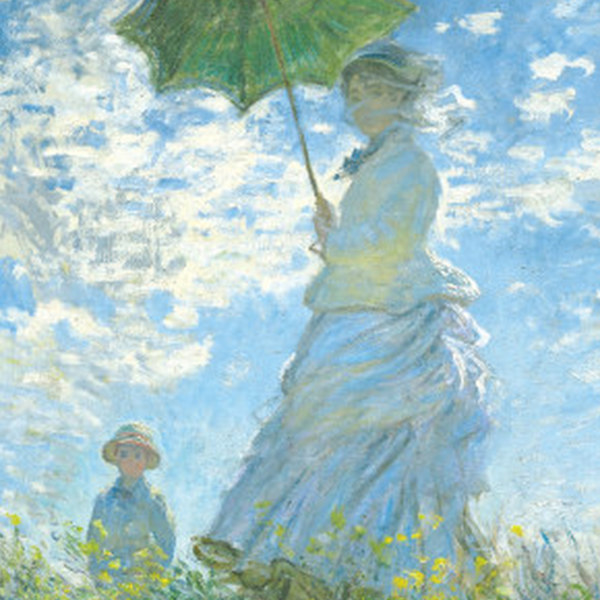 絵画 『散歩、日傘をさす女性』 42×34cm モネ 1875年 額入り 巧芸画
