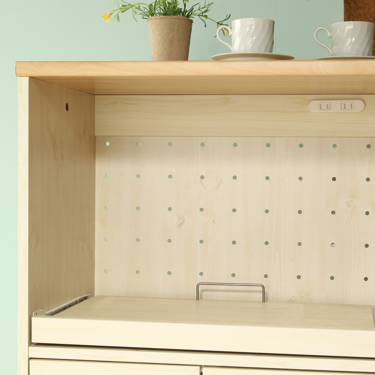 不二貿易（Fuji Boeki） キッチンカウンター 幅118cm スライド棚 2口