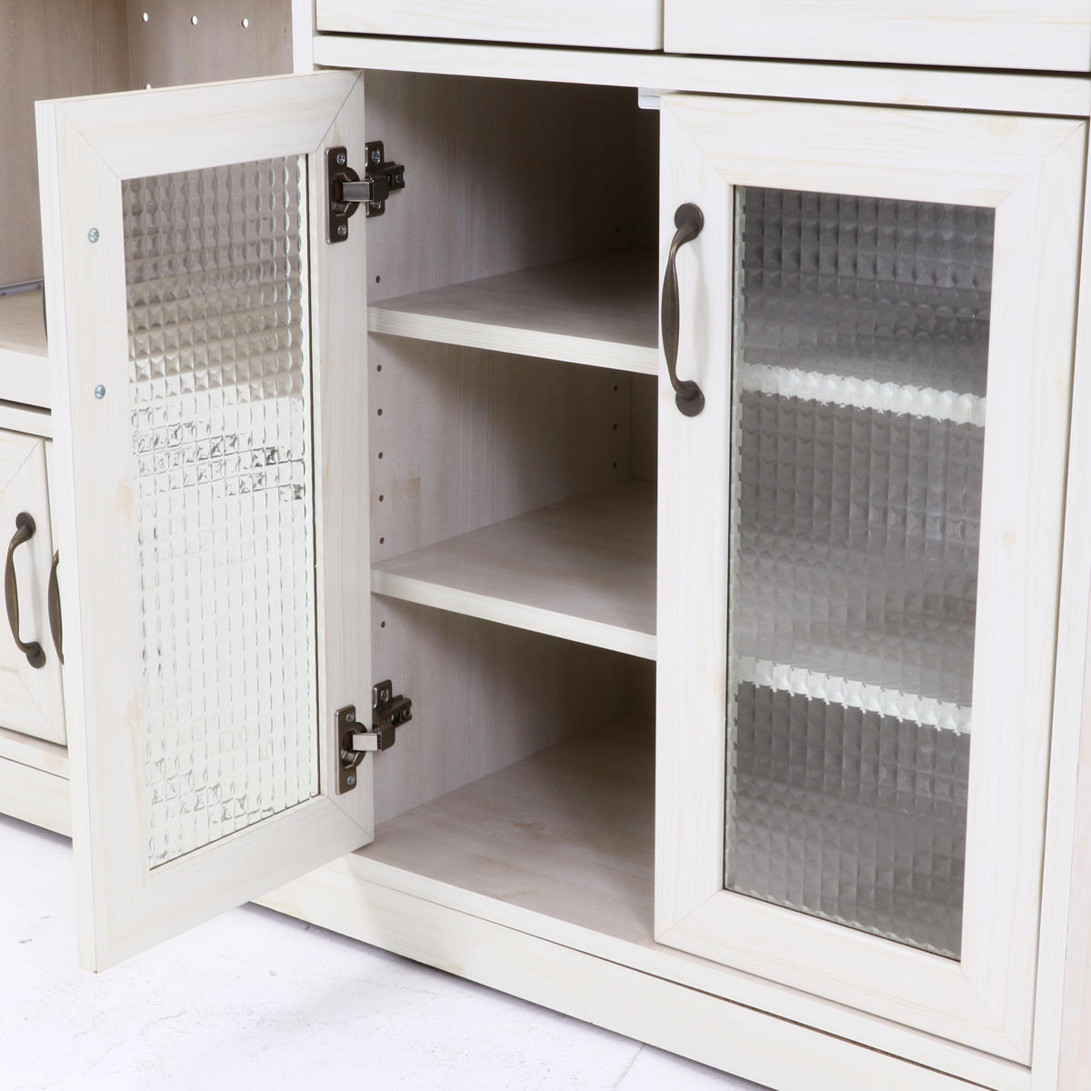 不二貿易（Fuji Boeki） キッチンカウンター 幅118cm スライド棚 2口