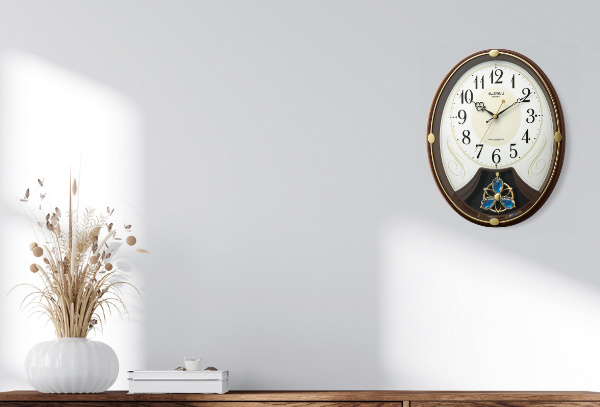 振り子時計 スモールワールドリリィ 電波時計 6曲収録 時計 （ 掛時計