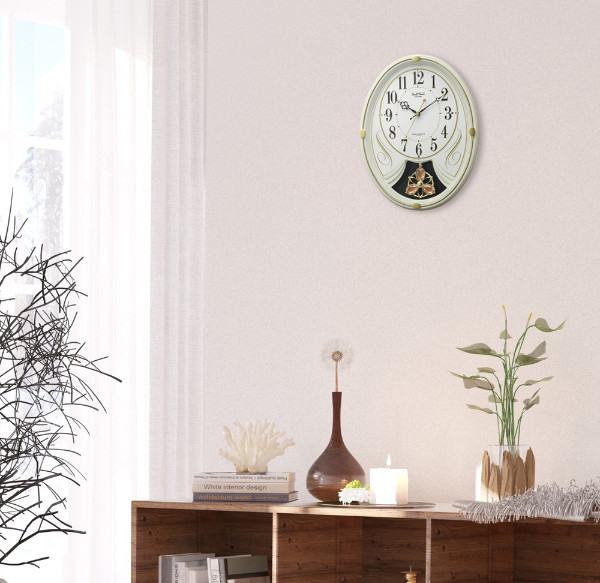 振り子時計 スモールワールドリリィ 電波時計 6曲収録 時計 （ 掛時計