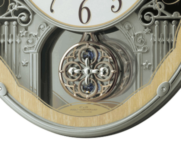 RHYTHM 振り子時計 スモールワールドクラッセ 30曲収録 電波時計