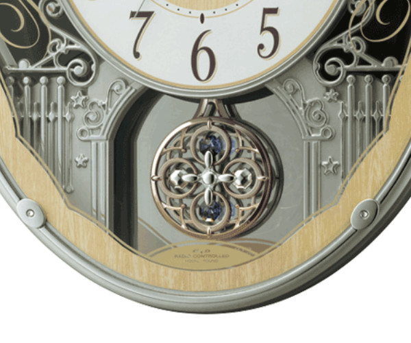 RHYTHM 振り子時計 スモールワールドクラッセ 30曲収録 電波時計