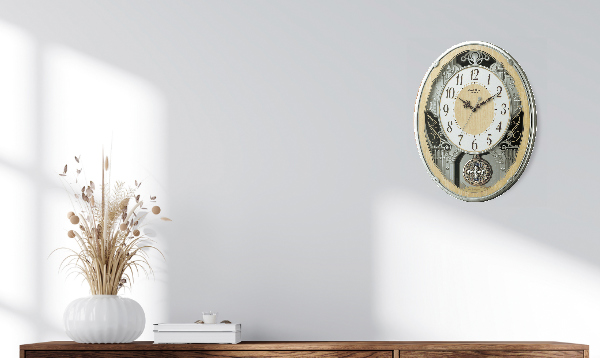 RHYTHM 振り子時計 スモールワールドクラッセ 30曲収録 電波時計