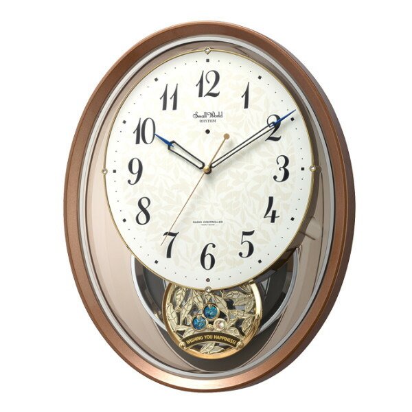振り子時計 スモールワールドエアルN 18曲収録 電波時計 アミュージング時計 （ 掛時計 壁掛け 時計 メロディー ）