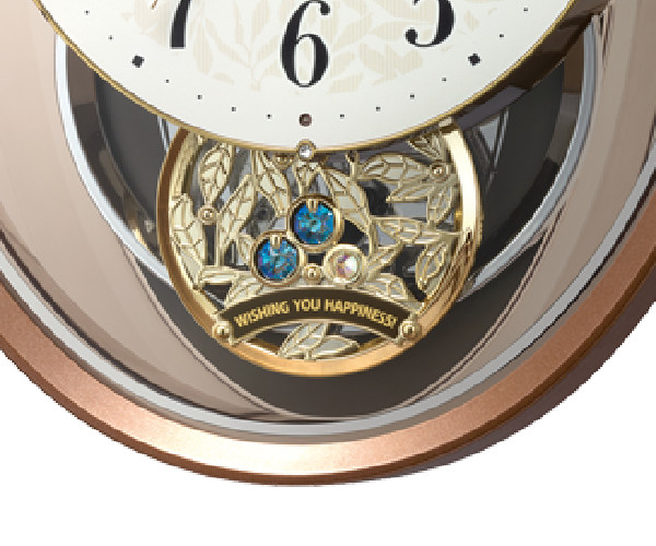 RHYTHM 振り子時計 スモールワールドエアルN 18曲収録 電波時計