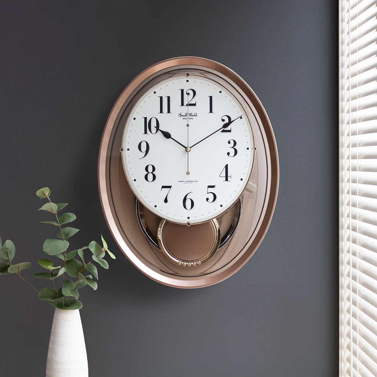 振り子時計 スモールワールドエアルS 18曲収録 電波 （ 掛時計 壁掛け