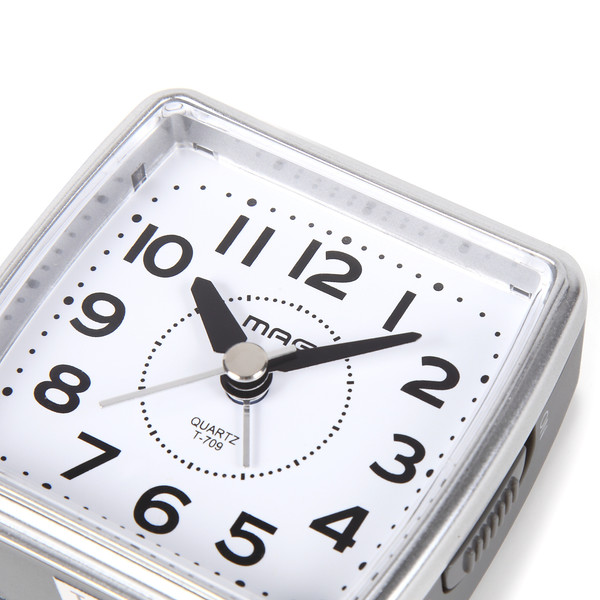 ノア精密 目覚まし時計 小さめ ミニ 小時郎 スヌーズ機能 ライト付き