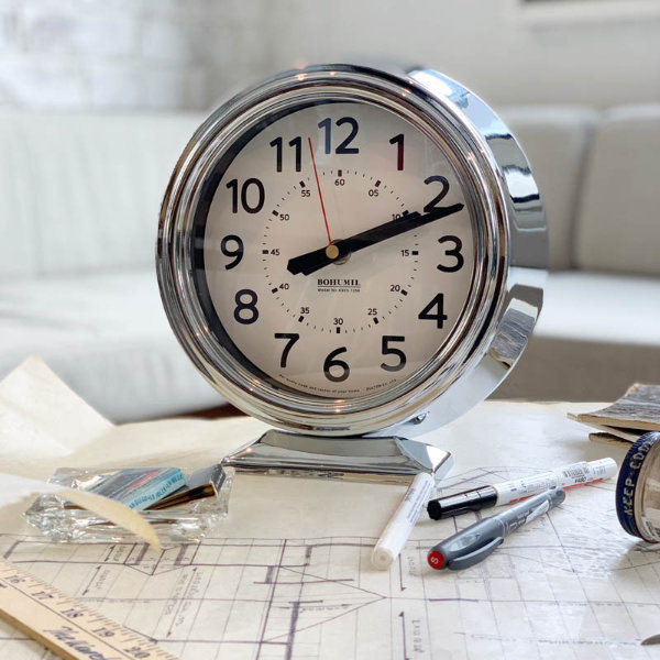 置き時計 ダルトン DULTON ボフミル クロック メッキ 時計 おしゃれ