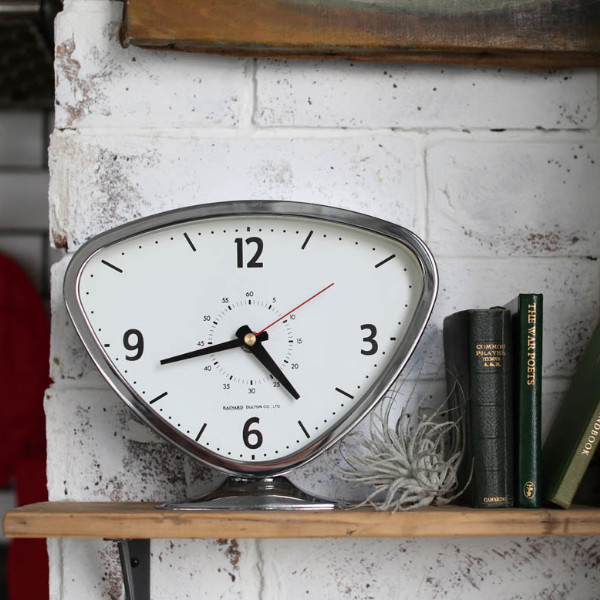 置き時計 ダルトン DULTON ライナルド クロック メッキ 逆三角形 時計