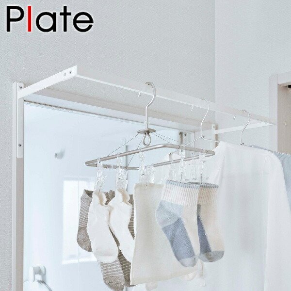 Plate(山崎実業) 山崎実業 plate 伸縮浴室扉前物干しハンガー プレート