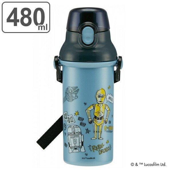 スケーター 水筒 直飲み プラスチック スターウォーズ DOODLES 480ml