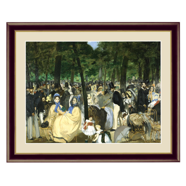 絵画 『チュイルリー公園の音楽会』 42×52cm エドゥアール・マネ 1862