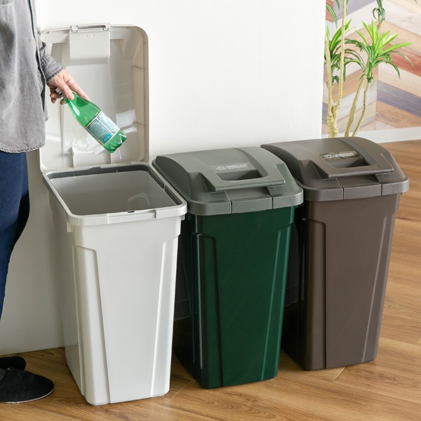 45L ダストボックス　鍵付き　オルテガ　サーフ　お洒落ゴミ箱　カリフォルニア アスベル（ASVEL） ゴミ箱 45L 屋外 ハンドルロック （ ごみ箱 45
