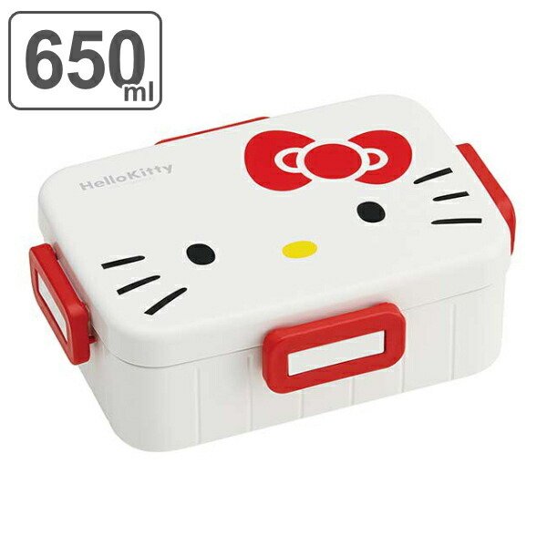スケーター お弁当箱 1段 抗菌 ハローキティ フェイス4点ロック 650ml