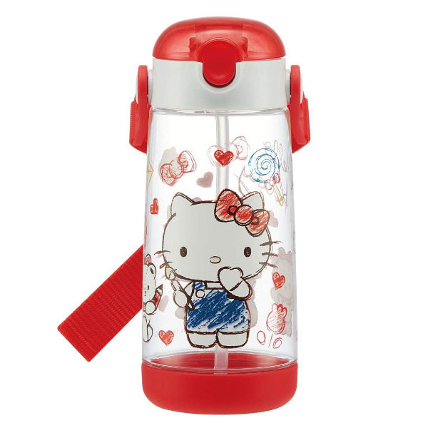 スケーター 水筒 ストロー ワンプッシュ プラスチック ハローキティ