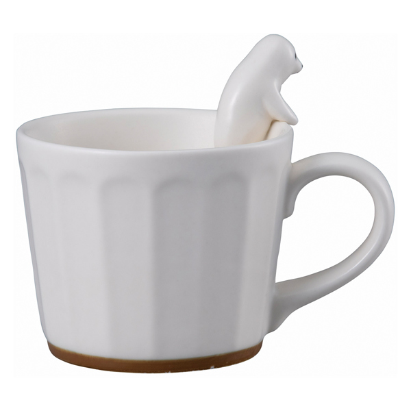 猫魔しろあ　マグカップ マグカップ 270ml WHITEZOO フィギュア付き コップ 磁器 （ カップ