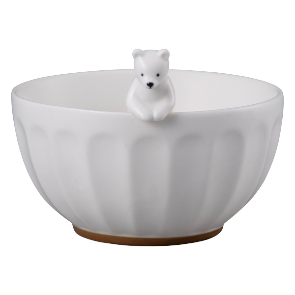 飯碗 茶碗 WHITEZOO フィギュア付き 皿 食器 磁器 （ お茶碗 立体 白 猫 ねこ アザラシ しろくま 動物 ）｜livingut｜04