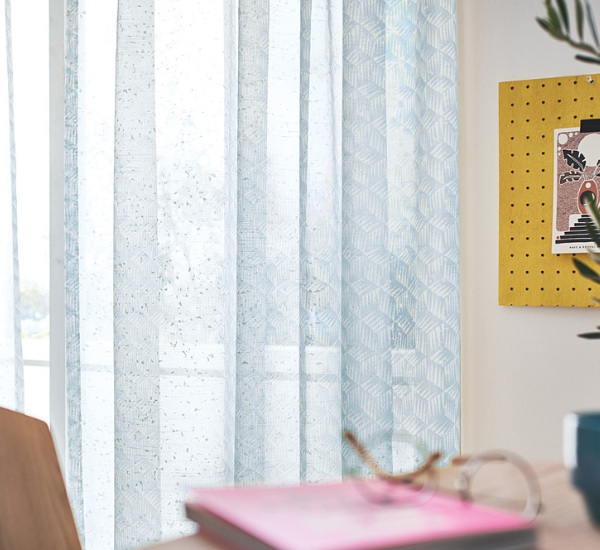 【美品】オーダーカーテン、レースカーテン レースカーテン オーダーカーテン バラントテンテン 1.5倍ヒダ 巾235