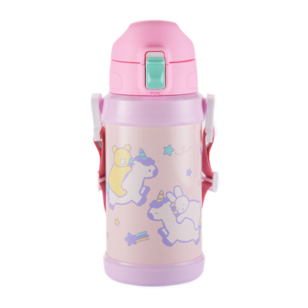 水筒 600ml 子供 キッズ ステンレスボトル 直飲み ワンタッチ （ 保冷
