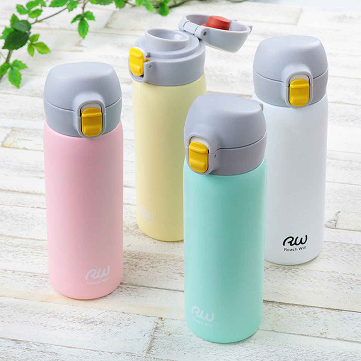 水筒 マグ 480ml ワンタッチ ステンレス パステルカラー （ 保温 保冷