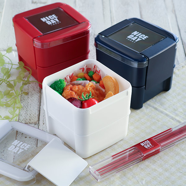 お弁当箱 2段 680ml パッキン一体式 イージーケアランチボックス