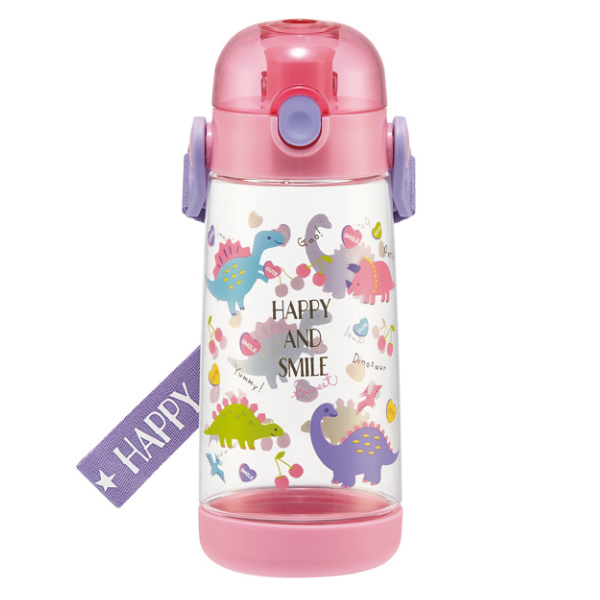 水筒 キッズ 直飲み プラスチック ワンプッシュ ハッピー スマイル 恐竜 480ml 幼稚園 保育園 軽量 ワンプッシュボトル きょうりゅう リビングート ヤフー店 通販 Yahoo ショッピング