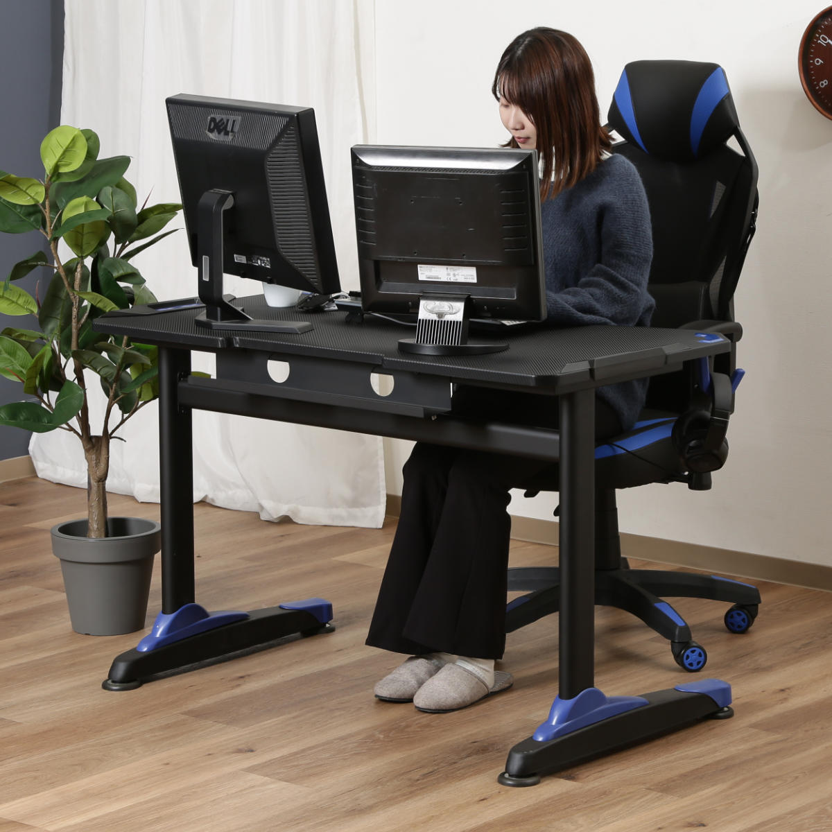 不二貿易（Fuji Boeki） ゲーミングデスク 幅120cm ワークデスク