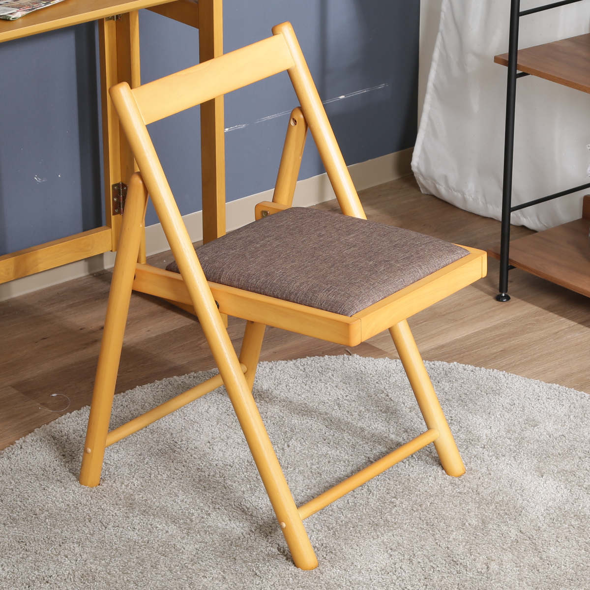 不二貿易（Fuji Boeki） デスクチェア 折りたたみ 座面高43cm 木製