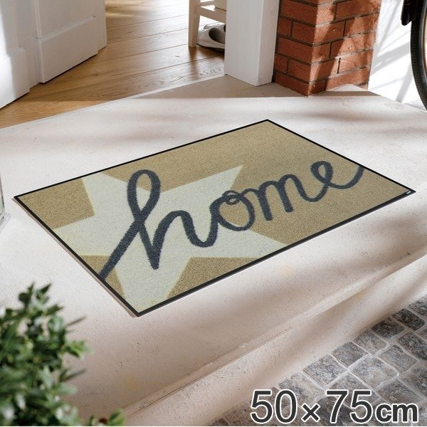 玄関マット 50×75cm 厚さ 6mm 屋内兼用 wash＋dry Home Star （ 屋外 屋内 兼用 薄型 洗える キッチン ラグ ドアマット 滑り止め おしゃれ ） | AOpen