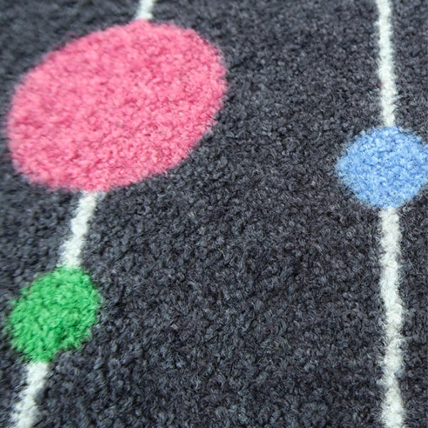 玄関マット 50×75cm 厚さ 6mm 屋内兼用 wash＋dry Circles on Lines Grey （ 屋外 屋内 兼用 薄型 洗える キッチン ラグ ドアマット 滑り止め おしゃれ ） | クリーンテックス・ジャパン | 03