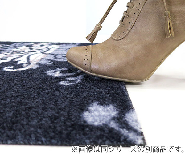 玄関マット 50×75cm 厚さ 6mm 屋内兼用 wash＋dry Circles on Lines Grey （ 屋外 屋内 兼用 薄型 洗える キッチン ラグ ドアマット 滑り止め おしゃれ ） | クリーンテックス・ジャパン | 05