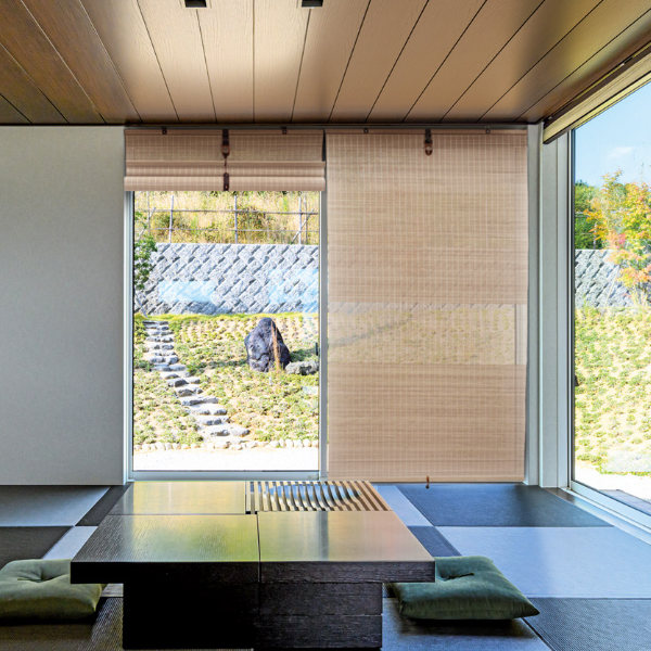 ロールスクリーン 88×180cm 桜材の景色を楽しむスクリーン 和風