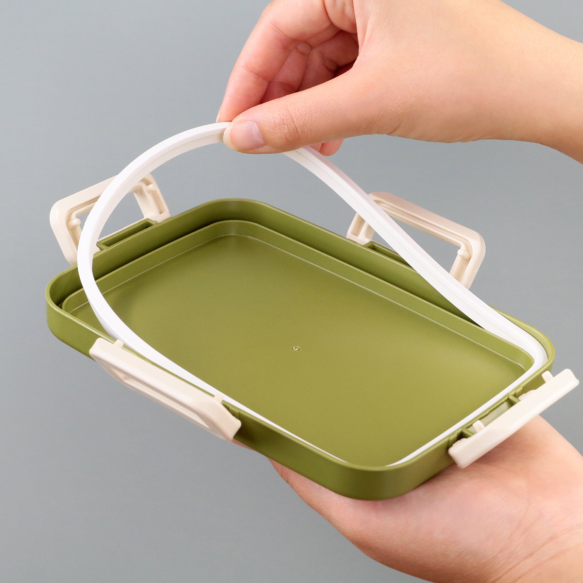 スケーター お弁当箱 1段 抗菌 4点ロック 650ml レトロフレンチ