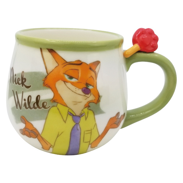 大きめのマグカップとフィギュア マグカップ 340ml ズートピア ニック フィギュア付き コップ 磁器