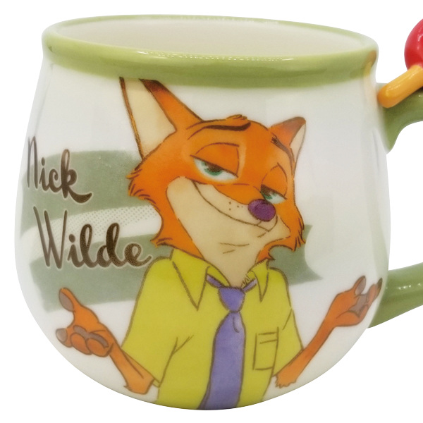 フィギュア8点＋マグカップ1点セット マグカップ 340ml ズートピア ニック フィギュア付き コップ 磁器