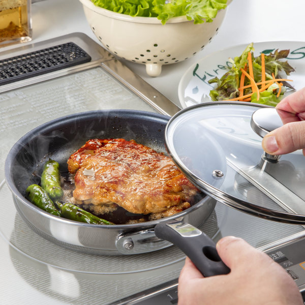 谷口金属工業 フライパン 18cm IH対応 ガラス蓋付き ストリール