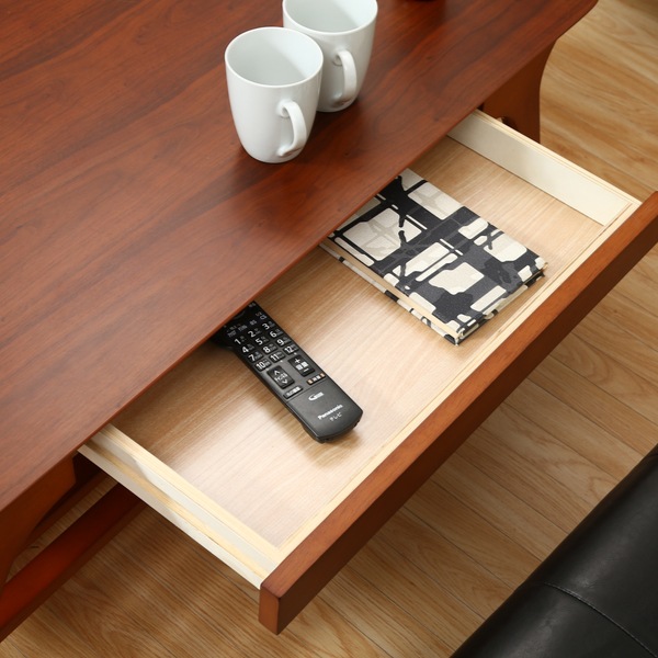 不二貿易（Fuji Boeki） センターテーブル 幅110cm 木製 収納ラック付