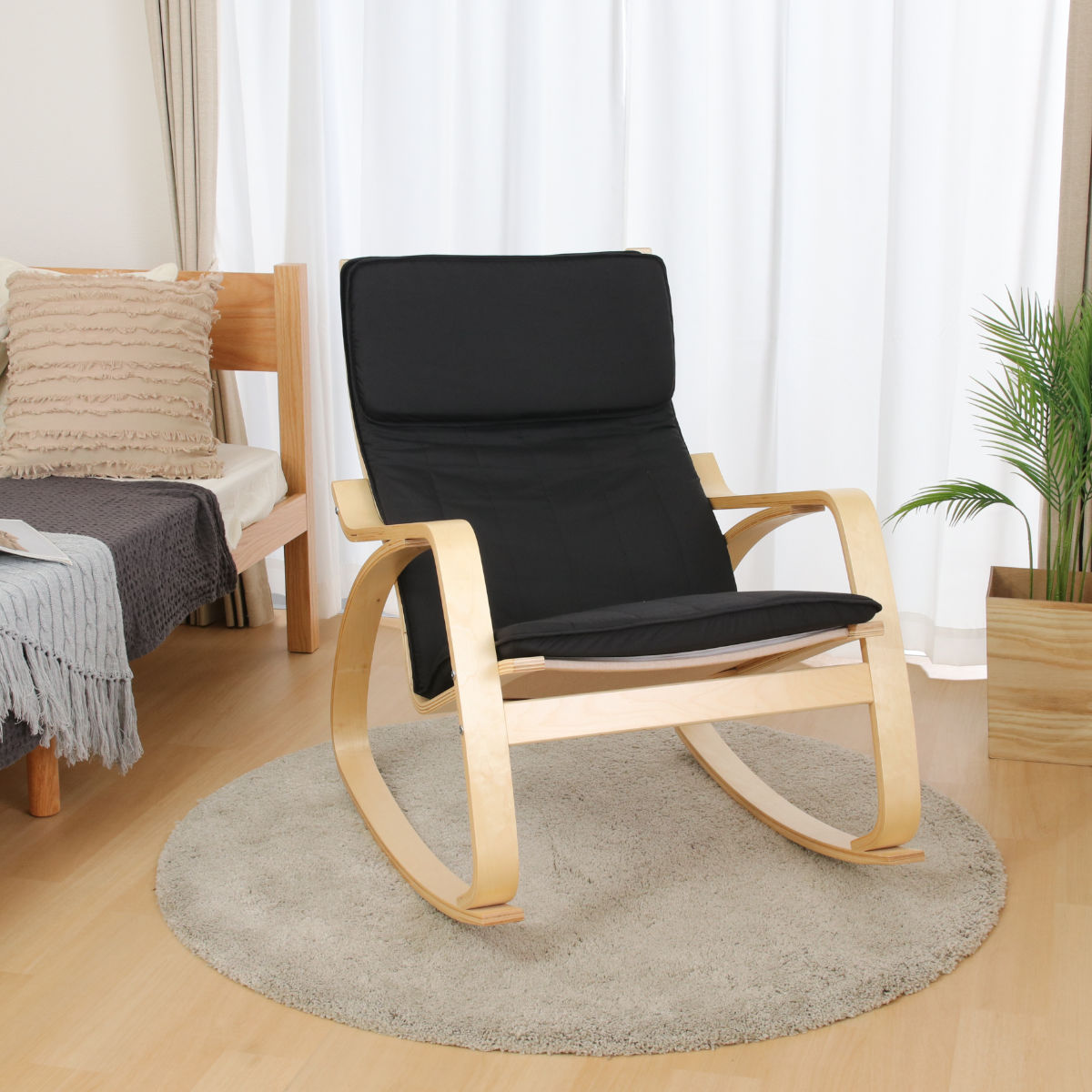 不二貿易（Fuji Boeki） ロッキングチェア 座面高48cm リラックス