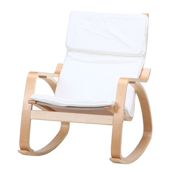 ロッキングチェア 座面高48cm リラックス チェア 椅子 木製 ファブリック （ チェアー イス 1人掛け ロッキング リラックスチェア ハイバック  ）