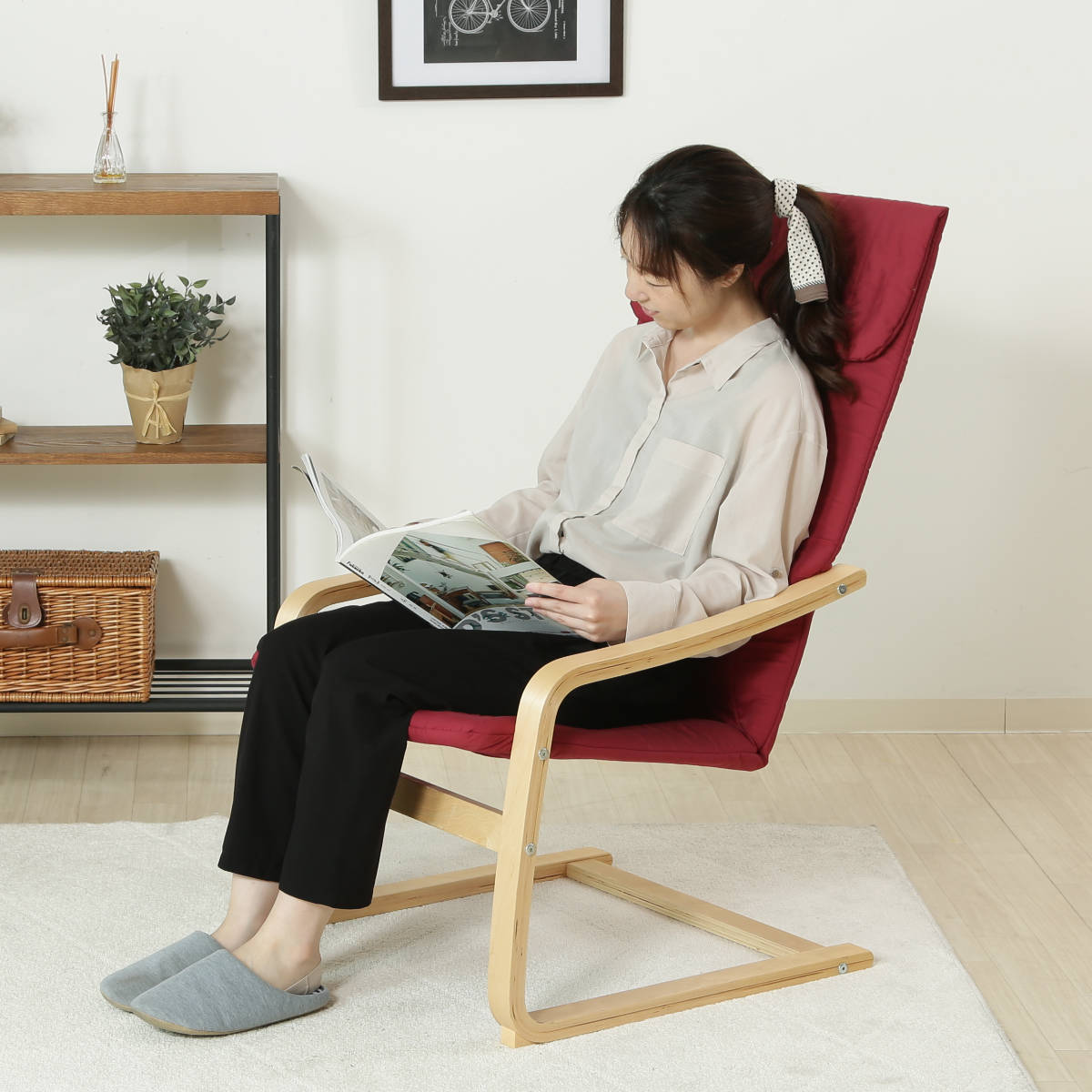 不二貿易（Fuji Boeki） リラックスチェア 座面高34〜40cm スリム