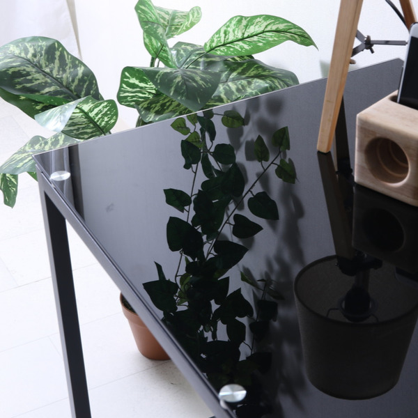 不二貿易（Fuji Boeki） デスク 幅110cm ガラス 机 ガラス天板 ワーク